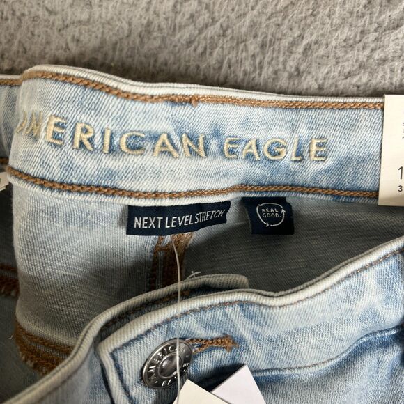 American Eagle Jeans 16R x 33 Blue Super High Rise Jeggings Next Level Stretch - Picture 5 of 16